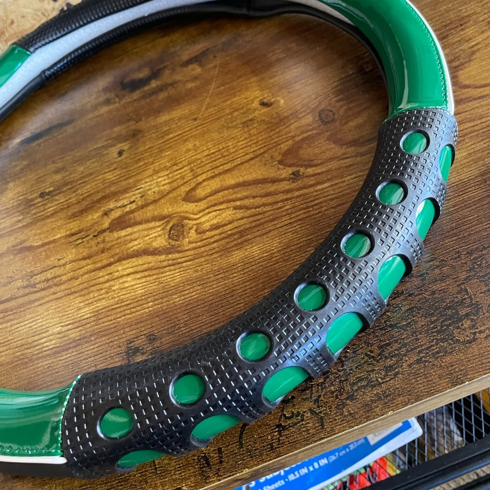 Steering wheel cover.